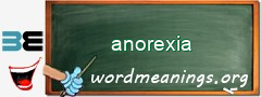 WordMeaning blackboard for anorexia
